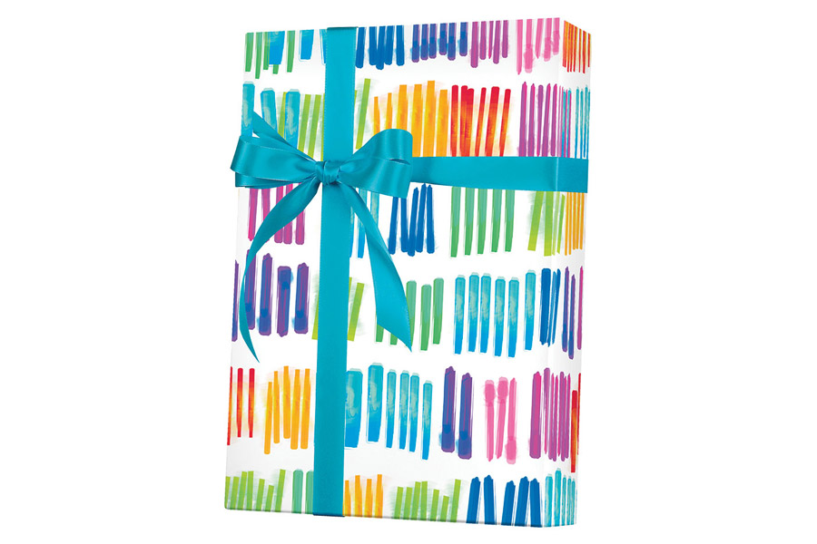 18-in x 417-ft WATERCOLOR RAINBOW GIFT WRAP (E4243)