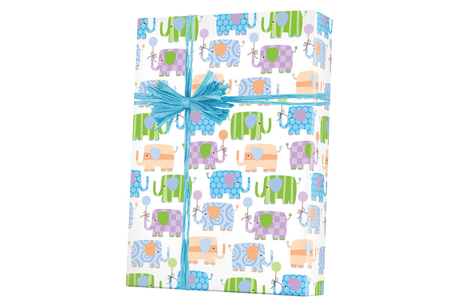 18-in x 417-ft BABY ELEPHANTS GIFT WRAP (E5447)