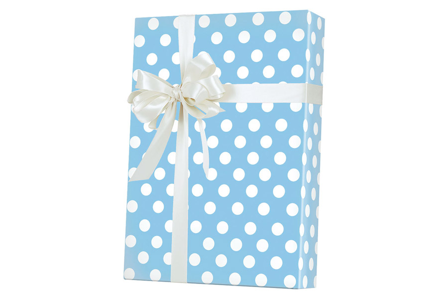 24-in x 417-ft REVERSIBLE BABY DOTS GIFT WRAP (E5455)