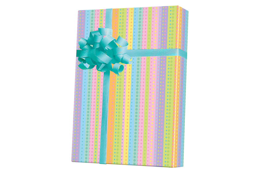 24-in x 417-ft DOTTY STRIPE GIFT WRAP (E5472)