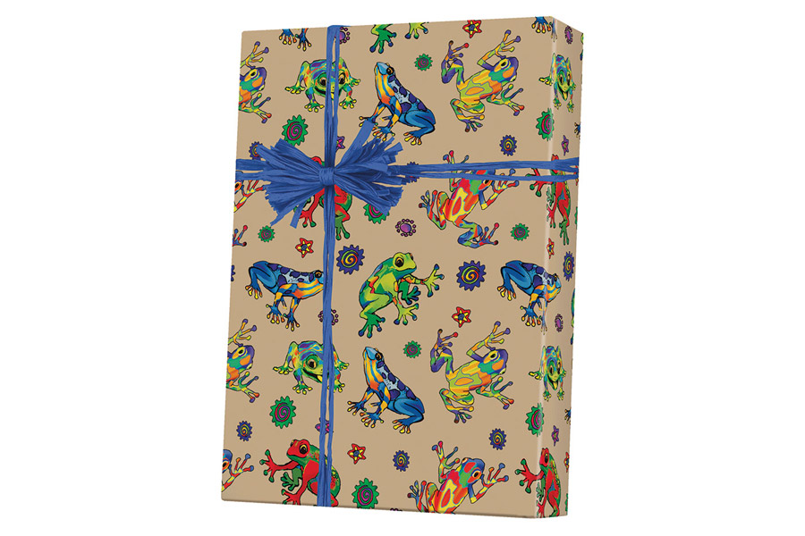 24-in x 417-ft KRAFT FROGS HOP TO IT GIFT WRAP (E5173)
