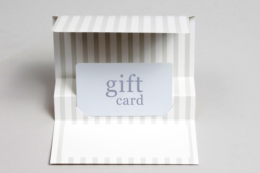 5 x 3-3/8 PEARL STRIPE GIFT CARD FOLDERS