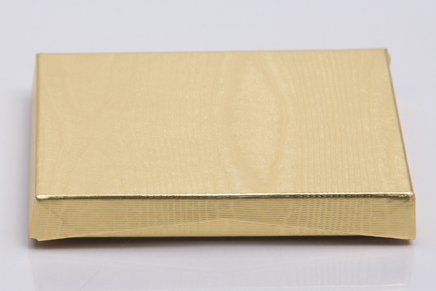 4-5/8 x 3-3/8 x 5/8 METALLIC GOLD GIFT CARD BOX WITH PLATFORM INSERT