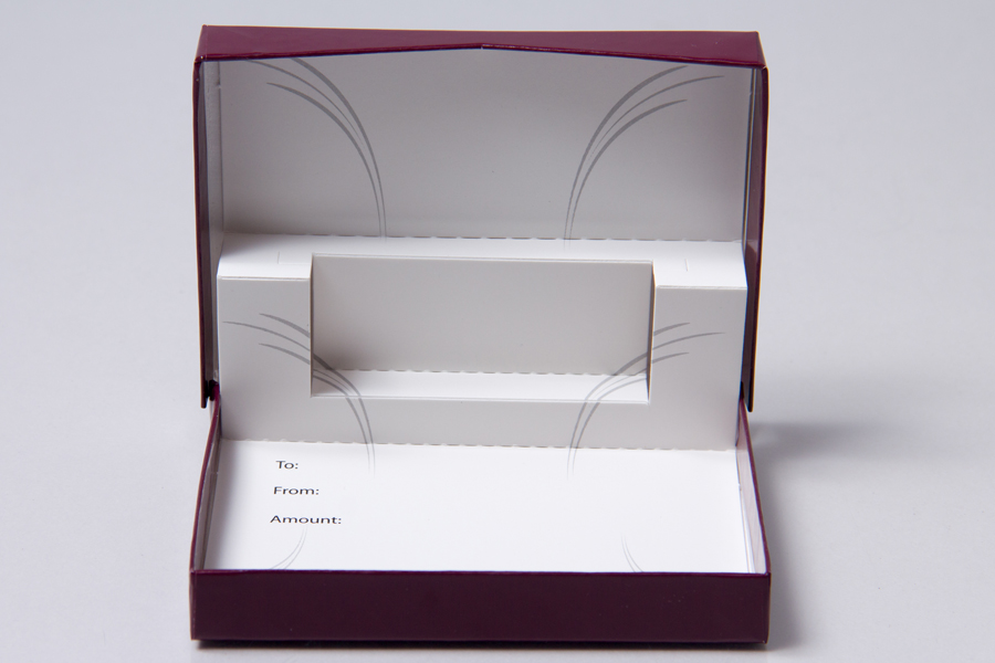 4-5/8 x 3-3/8 x 5/8 MERLOT ICE GIFT CARD BOX WITH POP-UP INSERT