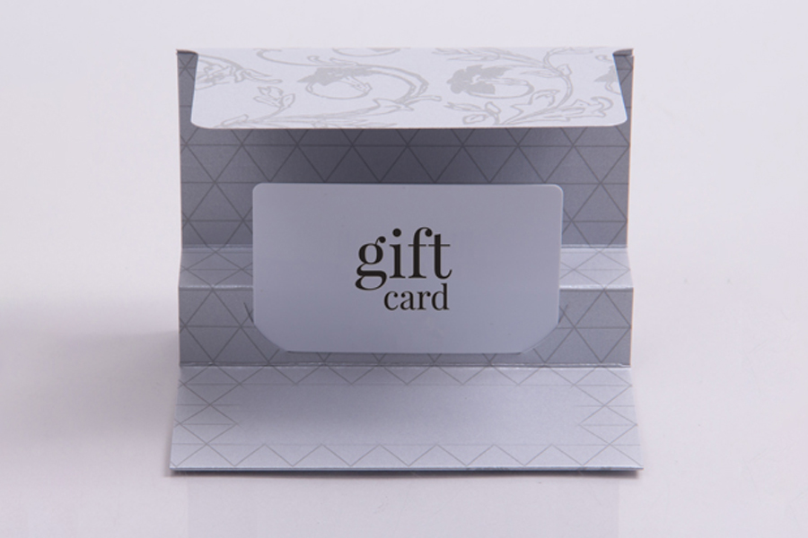 5 x 3-3/8 PLATINUM TRELLIS GIFT CARD FOLDERS