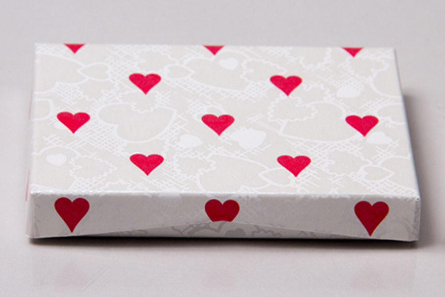 4-5/8 x 3-3/8 x 5/8 VAL. HEARTS GIFT CARD BOX WITH PLATFORM INSERT