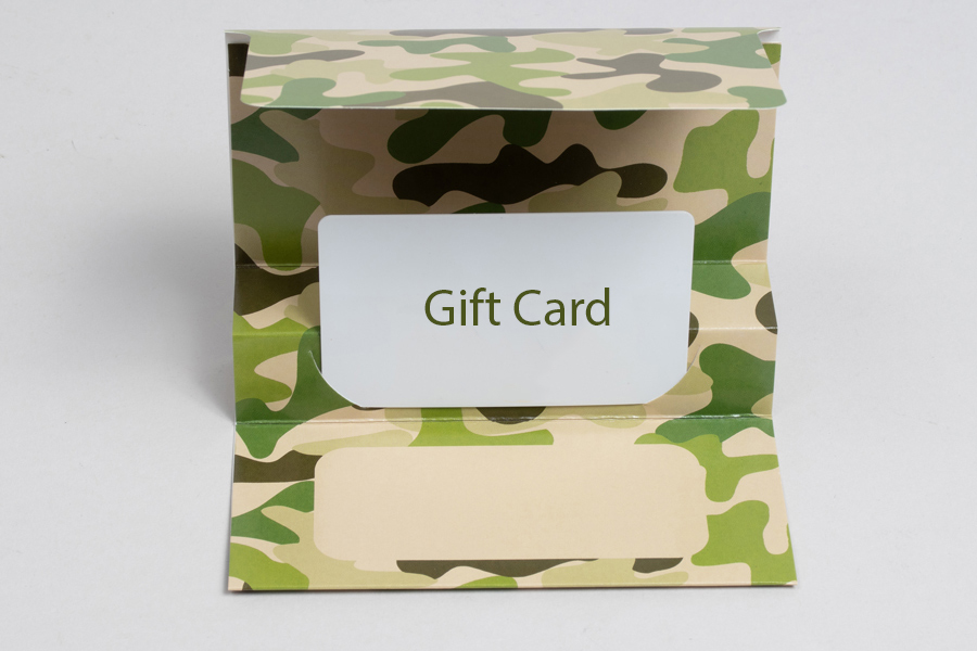 5 x 3-3/8 CAMO GIFT CARD FOLDERS