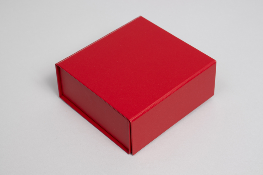 3-5/8 x 3-1/2 x 1-1/2 MATTE RED MAGNETIC LID GIFT BOXES