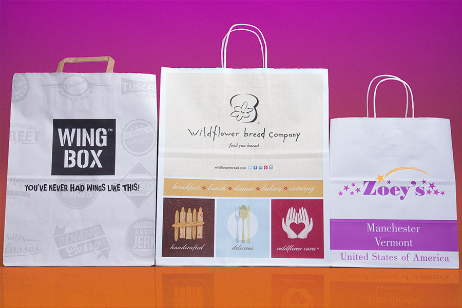 Custom Printed Paper Takeout Bags