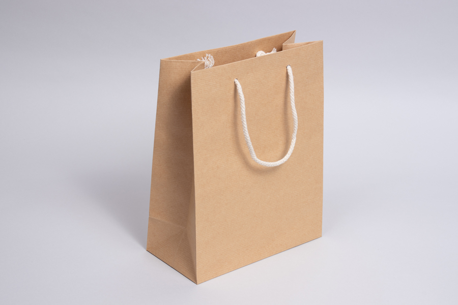 8 x 4 x 10 RIBBED NATURAL KRAFT FLASH SALE EUROTOTE SHOPPING BAGS