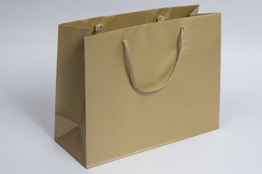13 x 5 x 10 MATTE BAROQUE GOLD SPECIAL PURCHASE EUROTOTE SHOPPING BAGS
