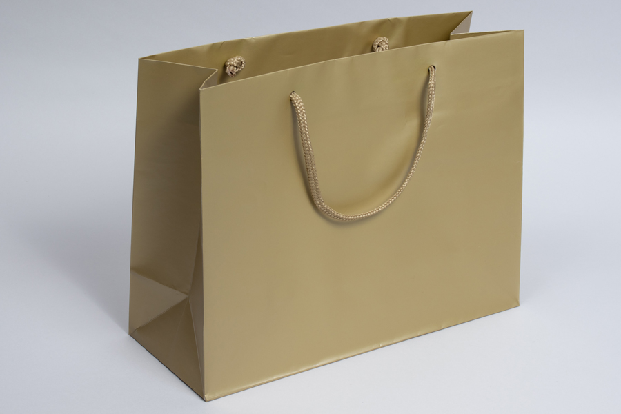 13 x 5 x 10 MATTE BAROQUE GOLD FLASH SALE EUROTOTE SHOPPING BAGS