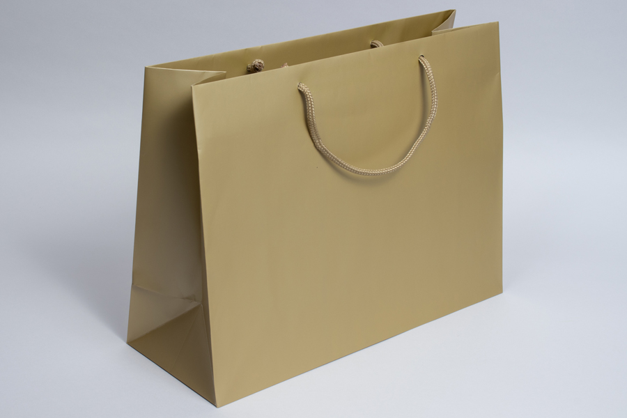16 x 6 x 12 MATTE BAROQUE GOLD SPECIAL PURCHASE EUROTOTE SHOPPING BAGS