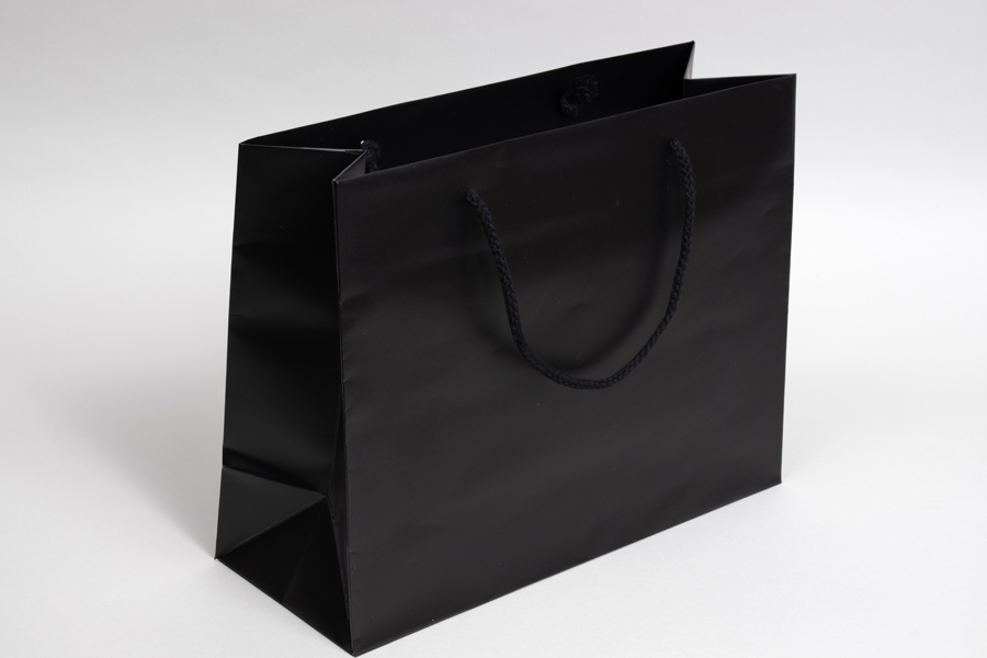 13 x 5 x 10 MATTE BLACK FLASH SALE EUROTOTE SHOPPING BAGS
