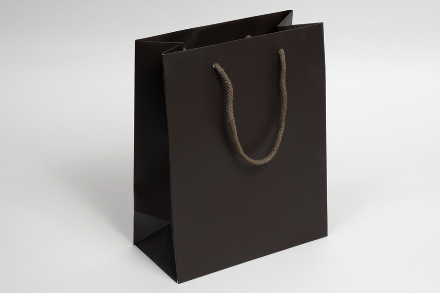 8 x 4 x 10 MATTE CHOCOLATE BROWN FLASH SALE EUROTOTE SHOPPING BAGS