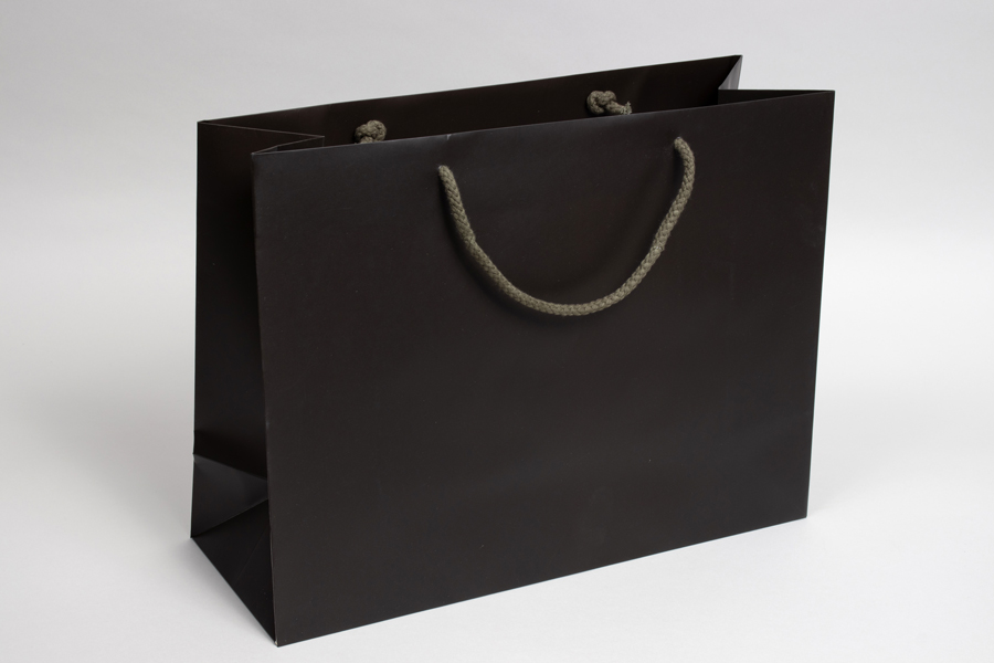 16 x 6 x 12 MATTE CHOCOLATE BROWN SPECIAL PURCHASE EUROTOTE SHOPPING BAGS