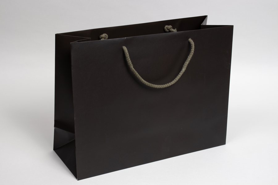 16 x 6 x 12 MATTE CHOCOLATE BROWN FLASH SALE EUROTOTE SHOPPING BAGS