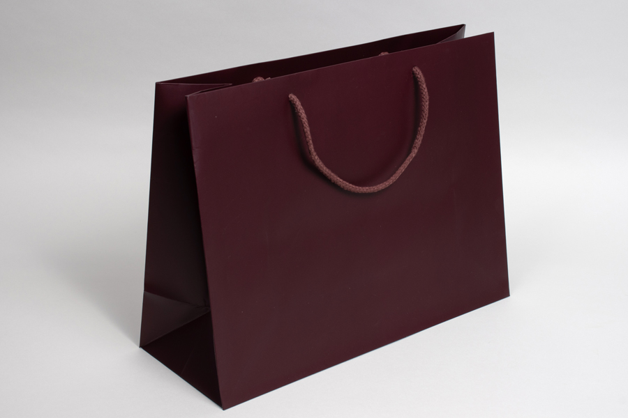16 x 6 x 12 MATTE MAROON FLASH SALE EUROTOTE SHOPPING BAGS