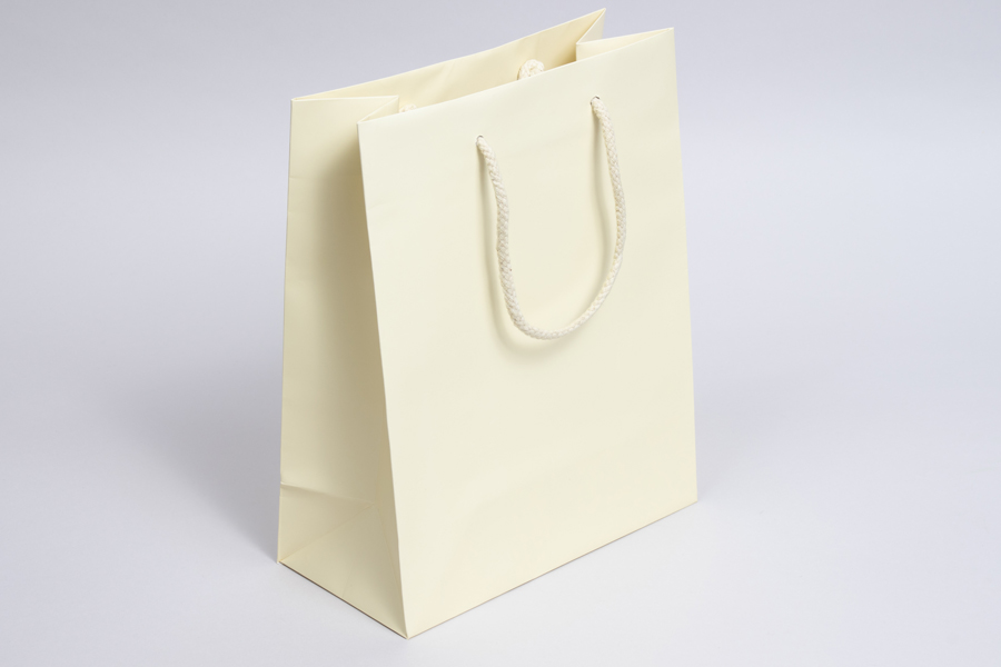 8 x 4 x 10 MATTE IVORY SPECIAL PURCHASE EUROTOTE SHOPPING BAGS