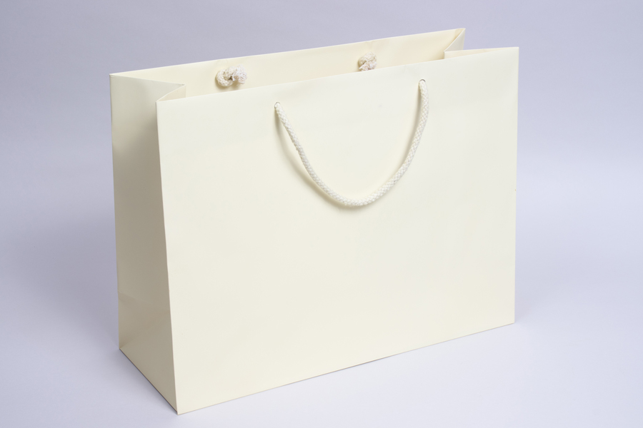 13 x 5 x 10 MATTE IVORY SPECIAL PURCHASE EUROTOTE SHOPPING BAGS