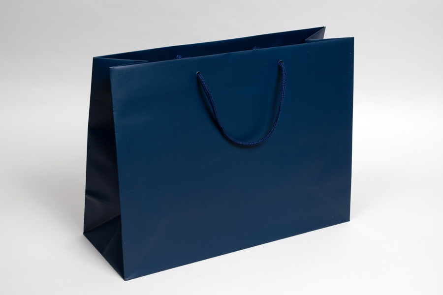 16 x 6 x 12 MATTE NAVY FLASH SALE EUROTOTE SHOPPING BAGS