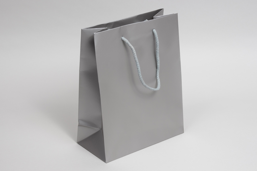 8 x 4 x 10 MATTE PLATINUM SPECIAL PURCHASE EUROTOTE SHOPPING BAGS 