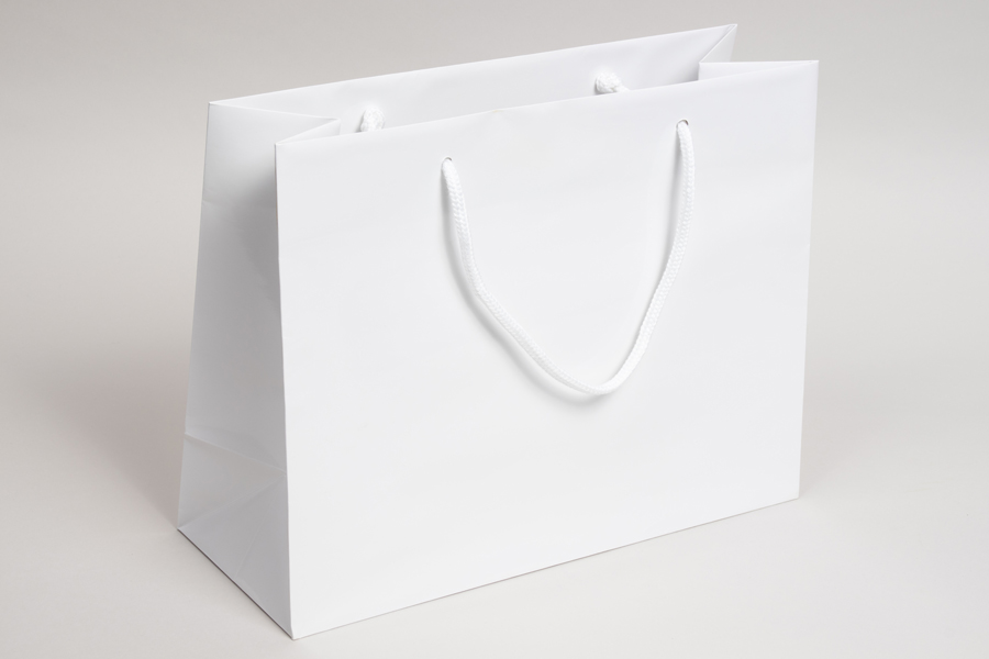 13 x 5 x 10 GLOSS WHITE FLASH SALE EUROTOTE SHOPPING BAGS