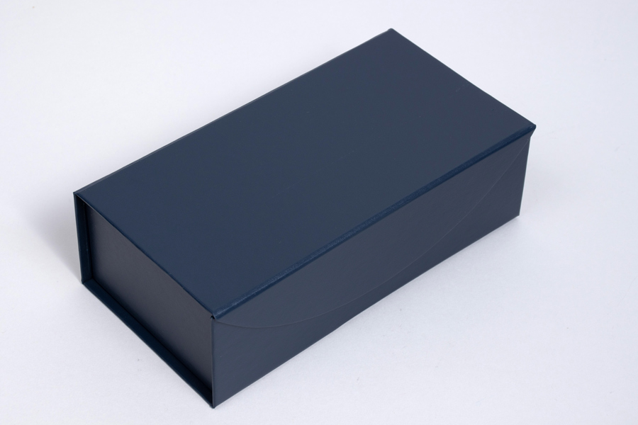 7-1/4 x 3-5/8 x 2-1/4 NAVY BLUE LEATHERETTE MAGNETIC LID GIFT BOXES
