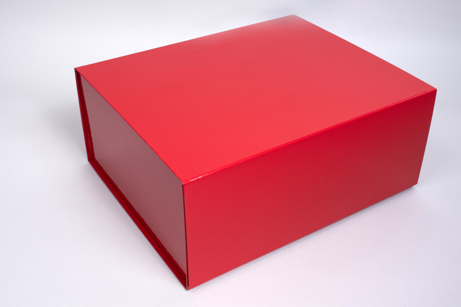 13 x 10-3/4 x 5-1/2 RED GLOSS MAGNETIC LID GIFT BOX