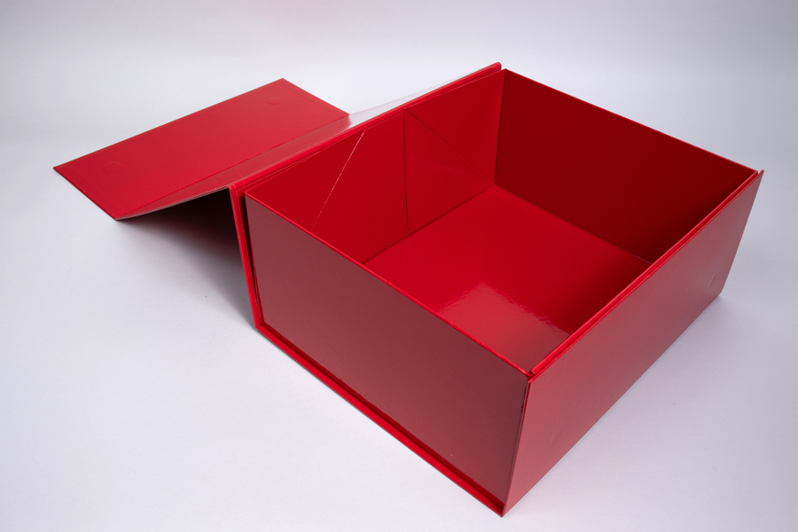 13 x 10-3/4 x 5-1/2 RED GLOSS MAGNETIC LID GIFT BOX
