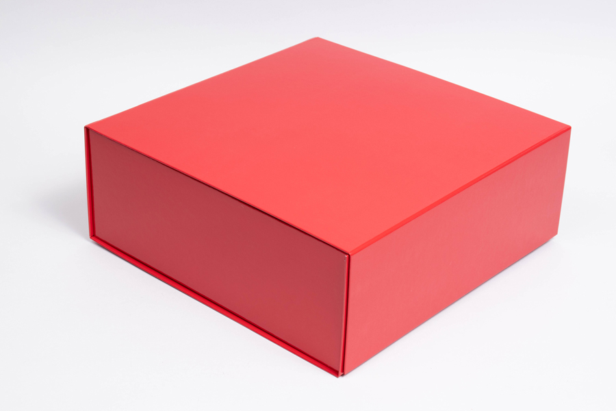 6 x 6 x 2-3/4 RED GLOSS MAGNETIC LID GIFT BOX