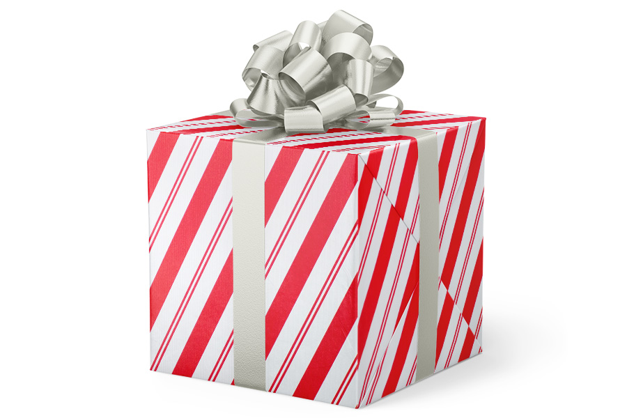 24-in x 417-ft CANDY CANE STRIPE GIFT WRAP (GW-7648)