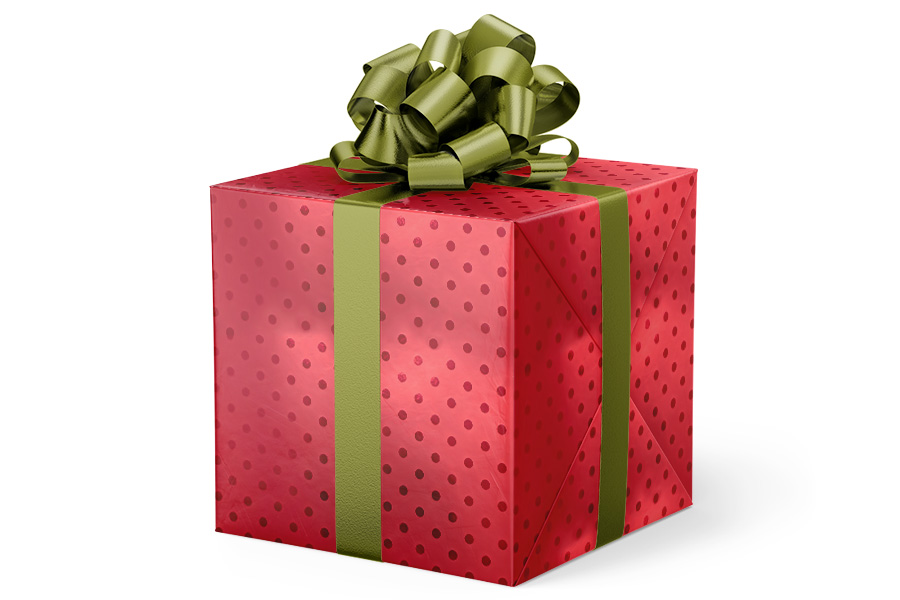 24-in x 417-ft RED BB DOT METALLIZED GIFT WRAP (GW-8571)