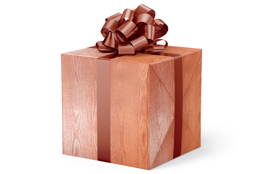 24-in x 417-ft COPPER ORE MOIRE EMBOSSED GIFT WRAP (GW-9352)