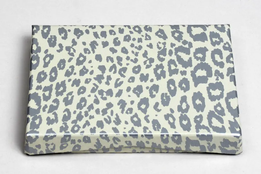 4-5/8X3-3/8X5/8 SILVER CHEETAH SILVER PAPER POP UP INSERT