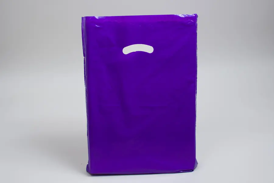 15X18X4 PURPLE GLOSS PLASTIC BAGS