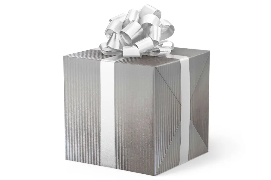 24X417 GW-2039 S6 SILVER HERRINGBONE FOIL EMBOSSED
