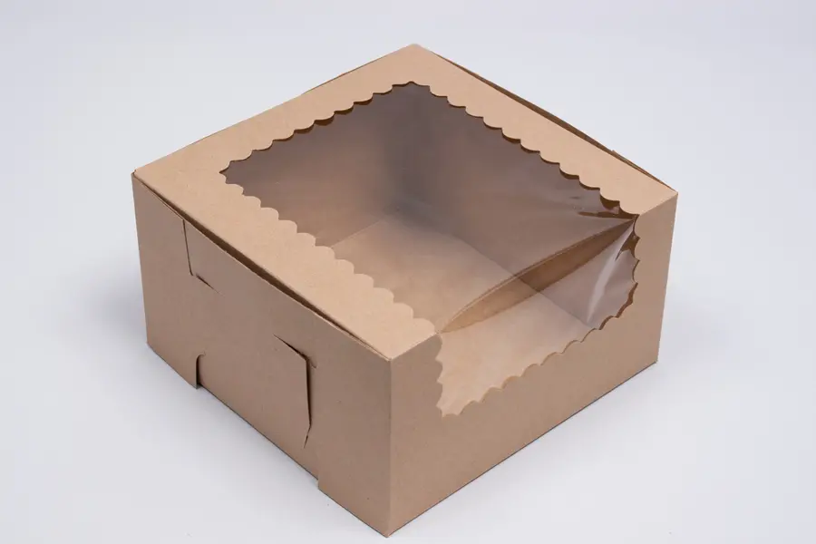7X7X4 CUPCAKE BOX KRAFT-WINDOW