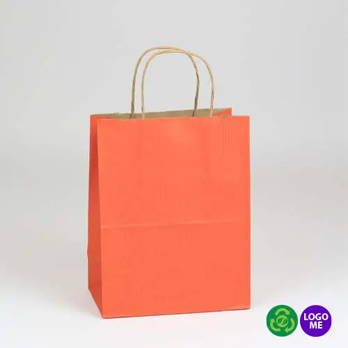 5.25X3.5X8.25 SHOP BAG TERRA COTTA