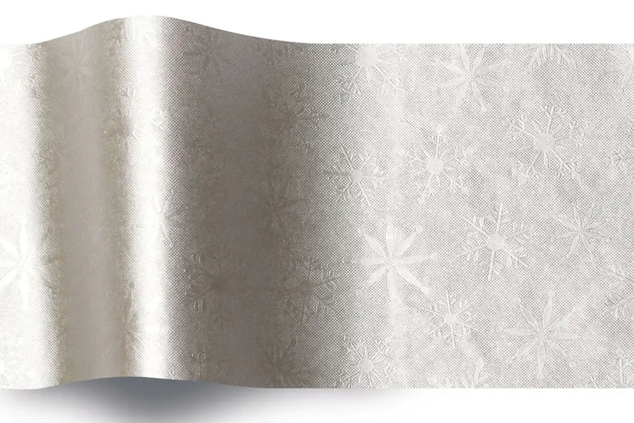 20X30 TISSUE SILVER SNOWFLAKE EMBOSS
