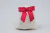 3-1/2" X 2-3/4" GROSGRAIN POLKA-DOTS RED PRE-TIED BOW CLEAR TWIST TIE