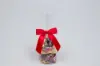 3" X 2-3/4" SATIN RED PRE-TIED BOW CLEAR TWIST TIE