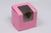 4X4X4 STRAWBERRY CUPCAKE BOX W/WIND 1 CUP