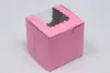4X4X4 STRAWBERRY CUPCAKE BOX W/WIND 1 CUP