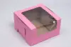 7X7X4 STRAWBERRY CUPCAKE BOX W/WIND 4 CUP