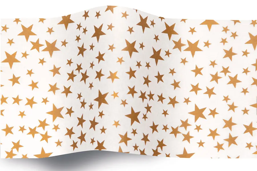20X30 TISSUE GOLD STAR/WHITE "A"