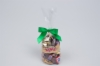 2-1/2" X 2" SATIN EMERALD GREEN PRE-TIED BOW CLEAR TWIST TIE
