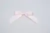 3" X 2-3/4" SATIN LIGHT PINK PRE-TIED BOW CLEAR TWIST TIE