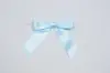 3" X 2-3/4" SATIN LIGHT BLUE PRE-TIED BOW CLEAR TWIST TIE