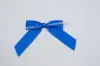 3" X 2-3/4" SATIN ROYAL BLUE PRE-TIED BOW CLEAR TWIST TIE